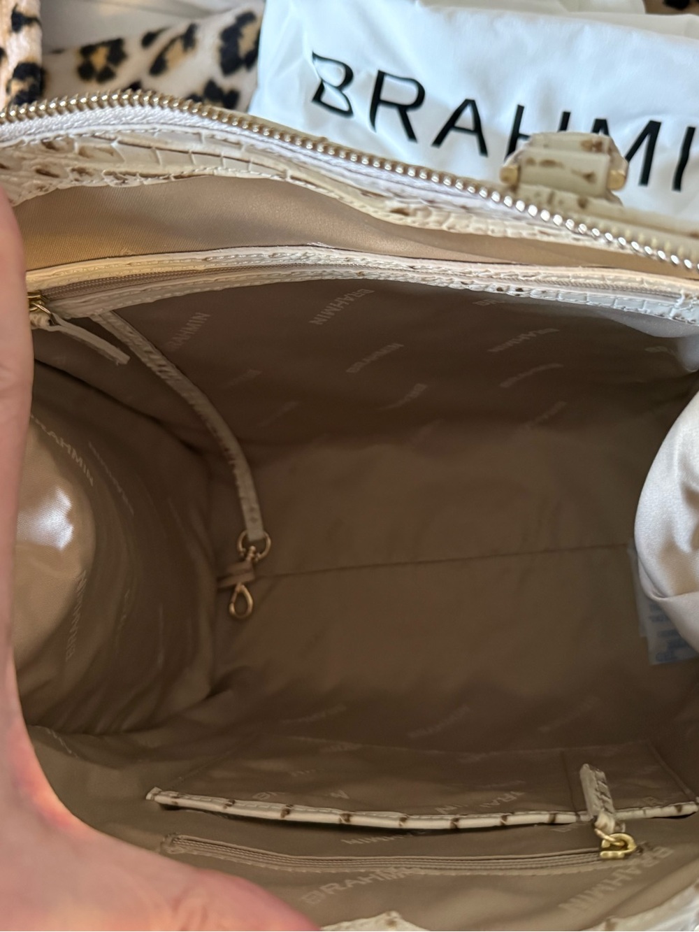 Brahmin Caroline Snowflake Snowdrift Melbourne Leather Satchel - Picture 7 of 7